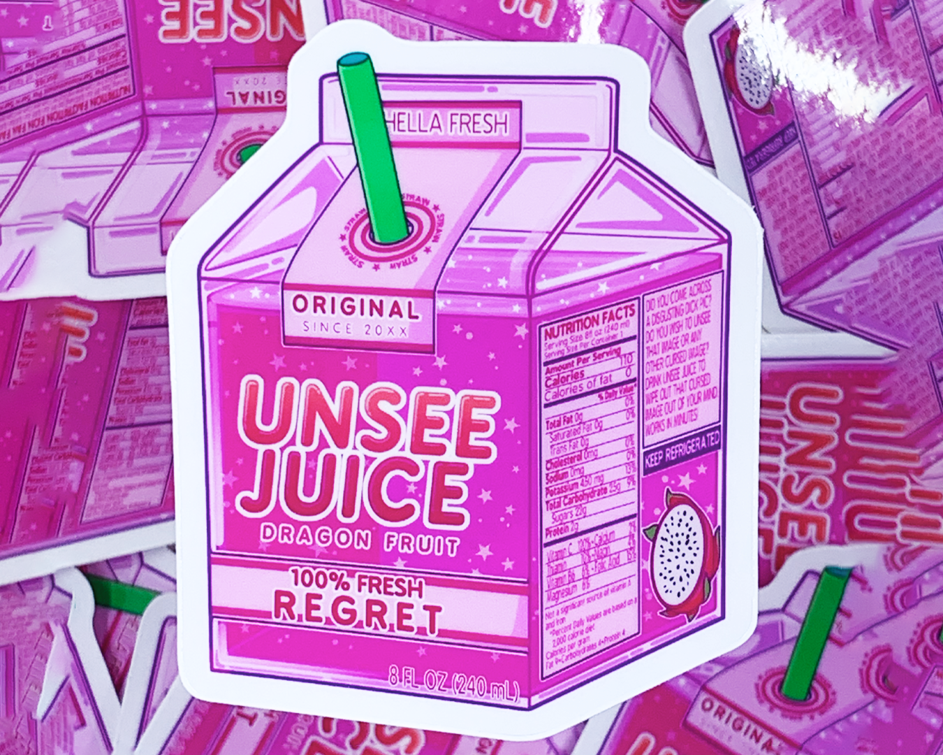 PENGUIN MEME DRINKS CLEAR STICKERS