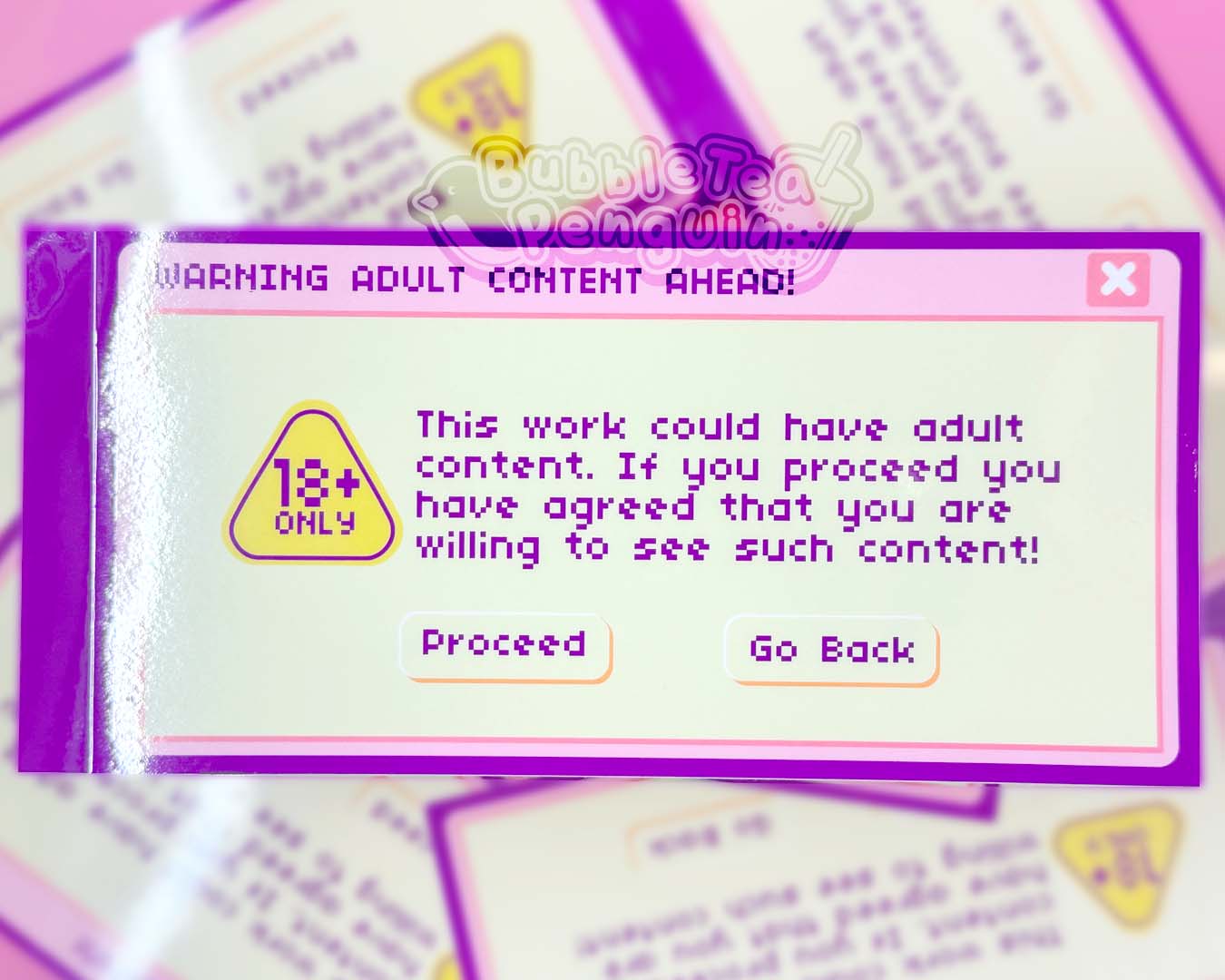 ADULT CONTENT WARNING BUMPER STICKER