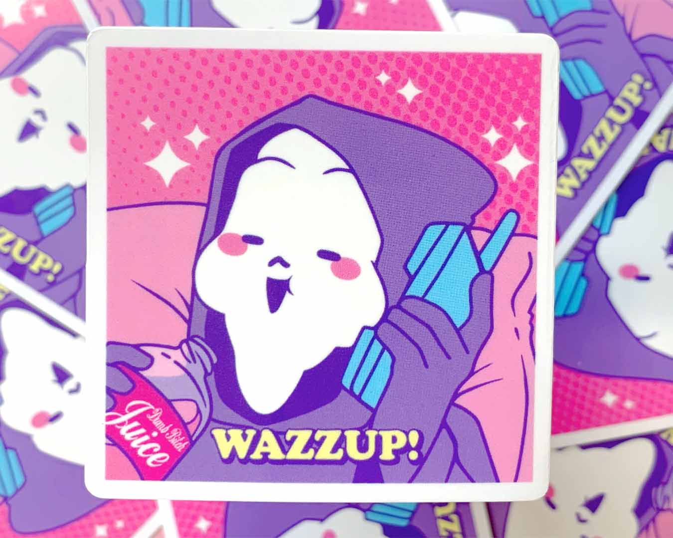 WAZZZAP 2.5IN CLEAR STICKER