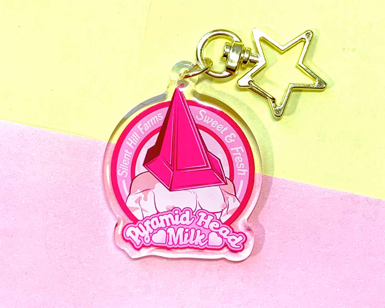 PYRAMID HEAD MILK ACRYLIC CHARM