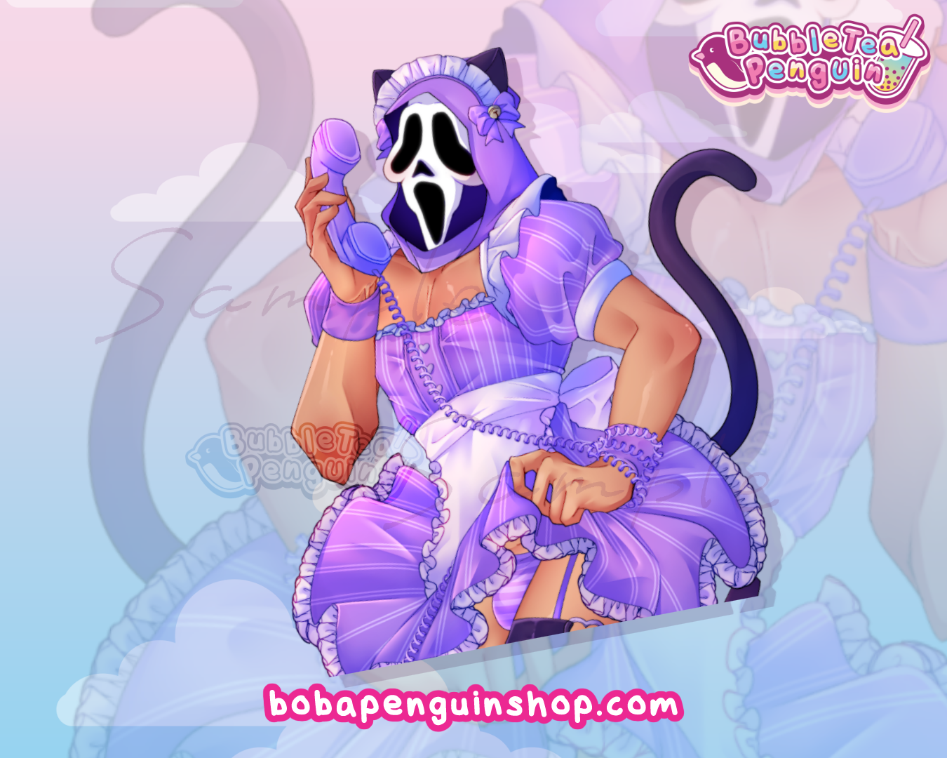 GHOSTFACE PURPLE MAID 5IN DECAL