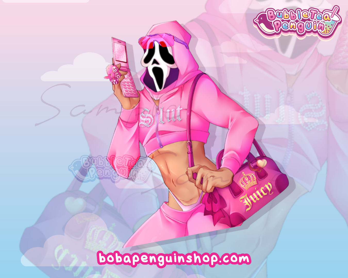 GHOSTFACE Y2K PINK 5IN DECAL