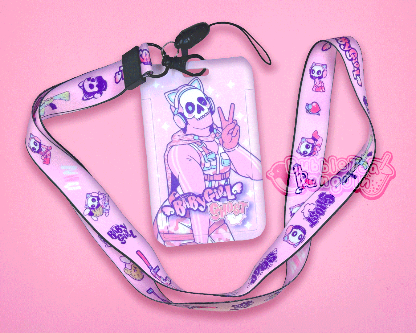 BABYGIRL GHOST CARDHOLDER & LANYARD