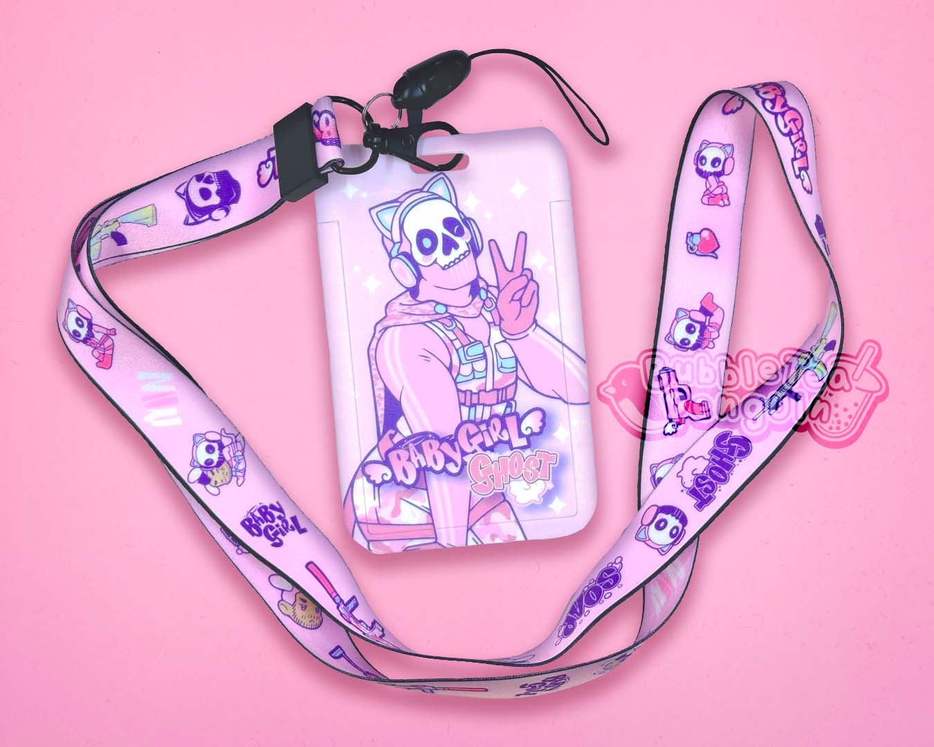 BABYGIRL GHOST CARDHOLDER & LANYARD