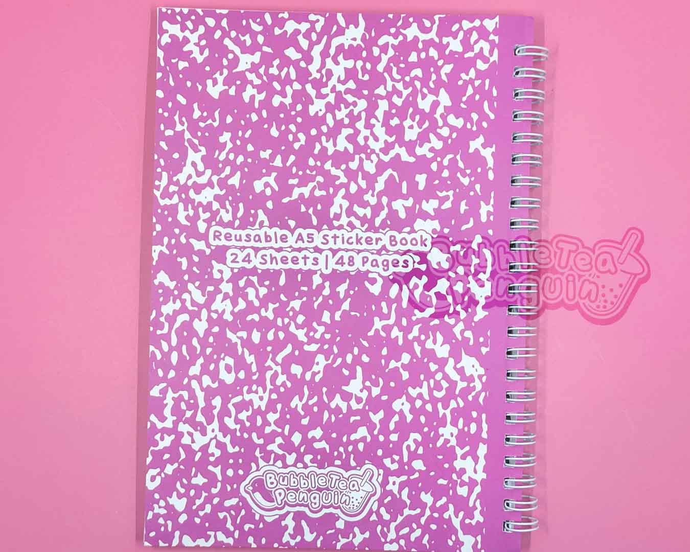 PINK COMPOSITION REUSABLE STICKER BOOK