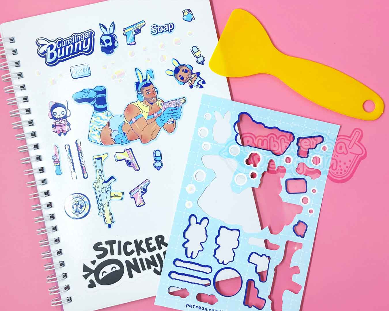 PINK COMPOSITION REUSABLE STICKER BOOK