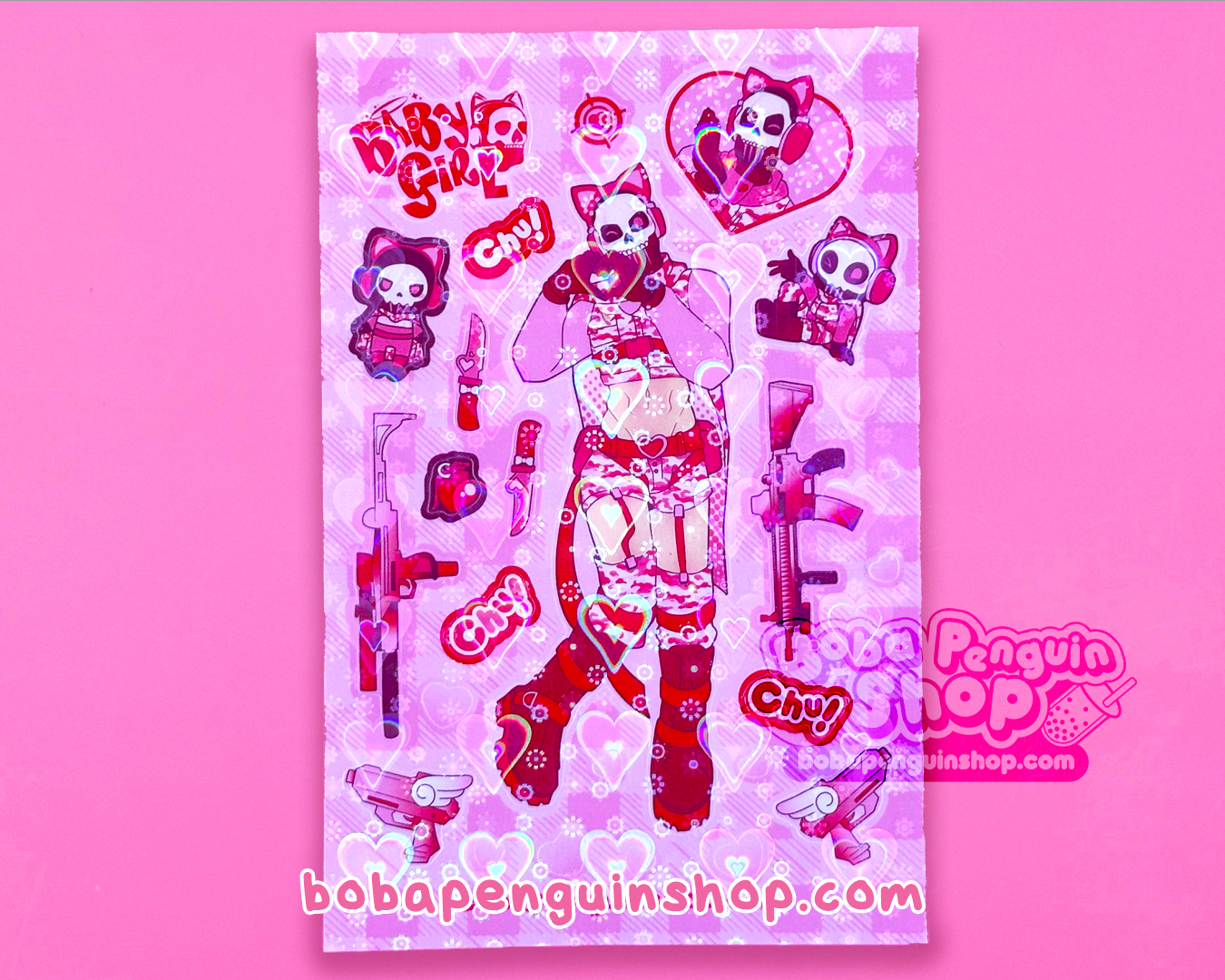 BABYGIRL GHOST VDAY VERSION 4 X 6 IN STICKER SHEET