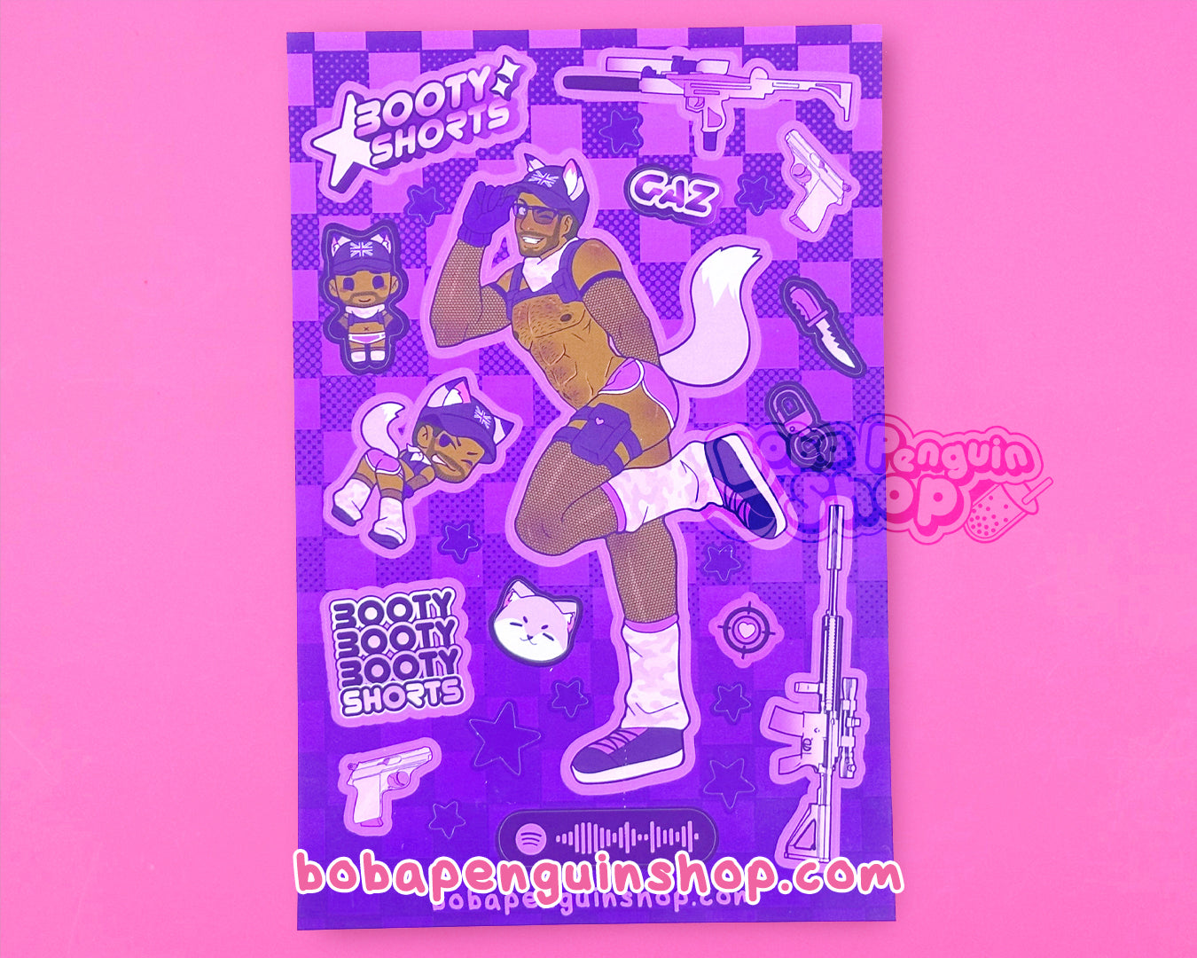 BOOTY SHORTS GAZ 4 X 6 IN STICKER SHEET