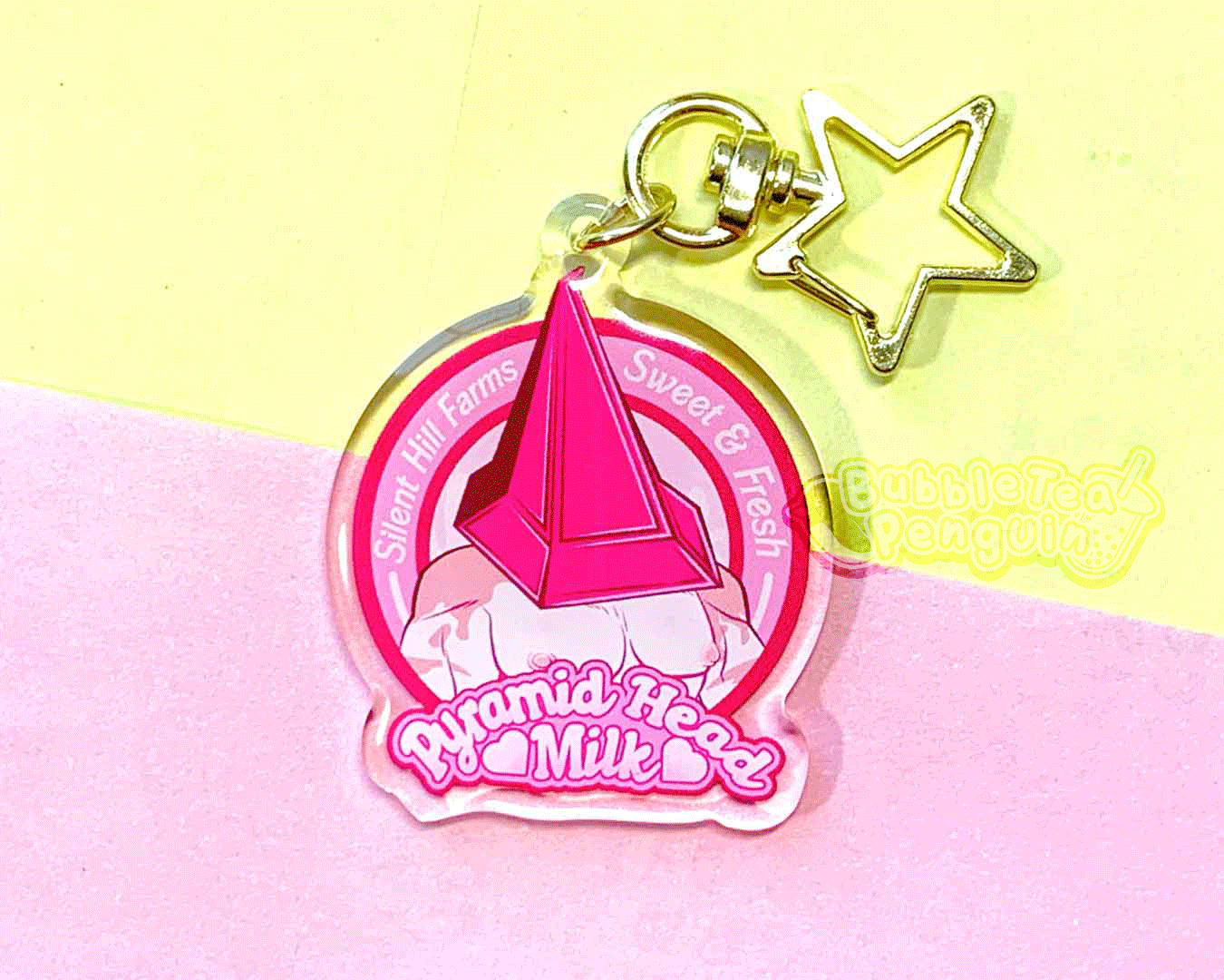 PYRAMID HEAD MILK ACRYLIC CHARM