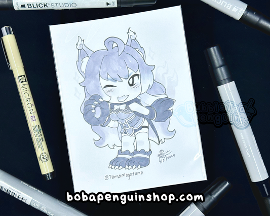 (PREORDER) 4.5 X 5" SKEB TRADITIONAL CHIBI COMMISSION