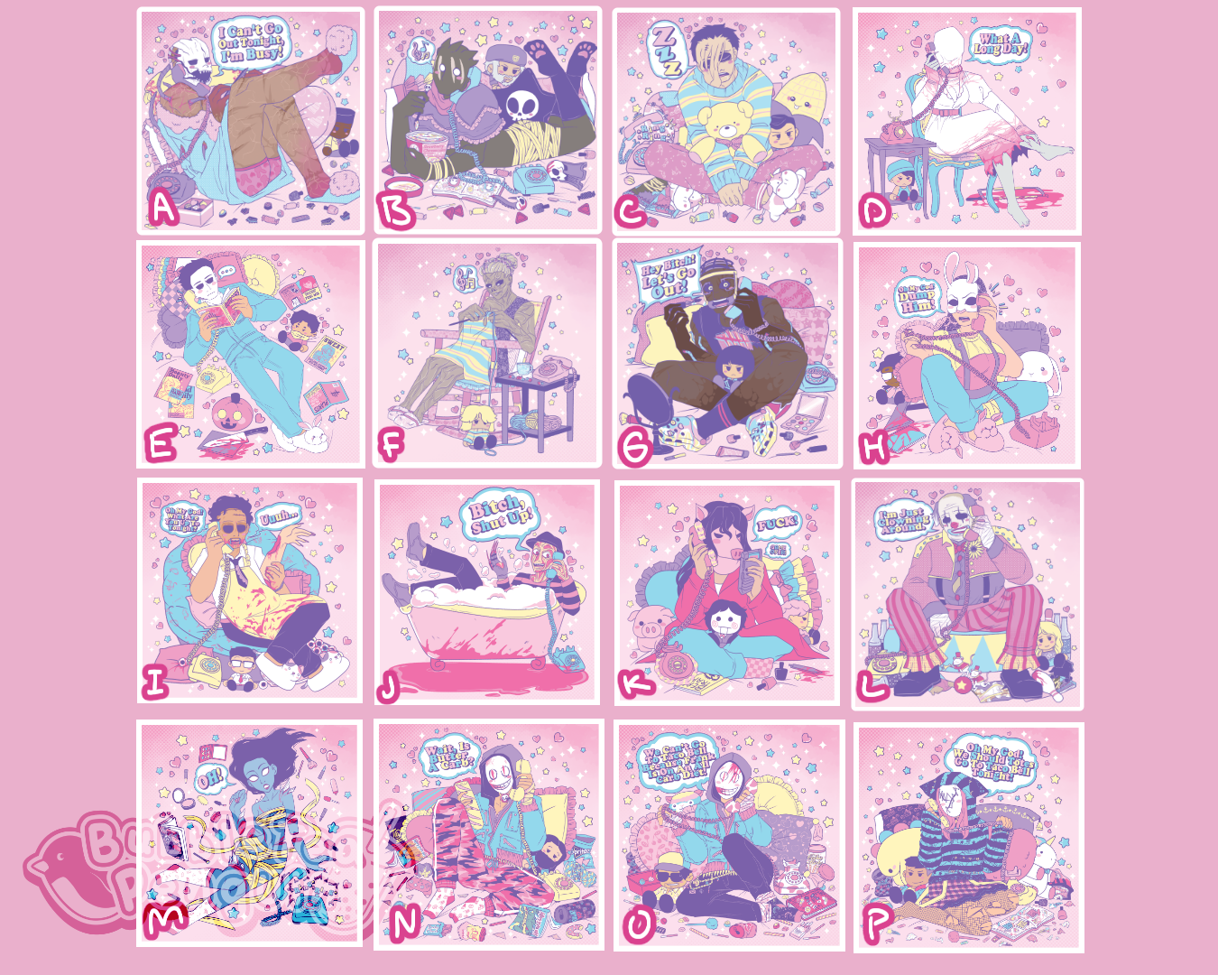 [CLEARANCE] DBD SLEEPOVER KILLERS 5 X 5 IN PRINTS