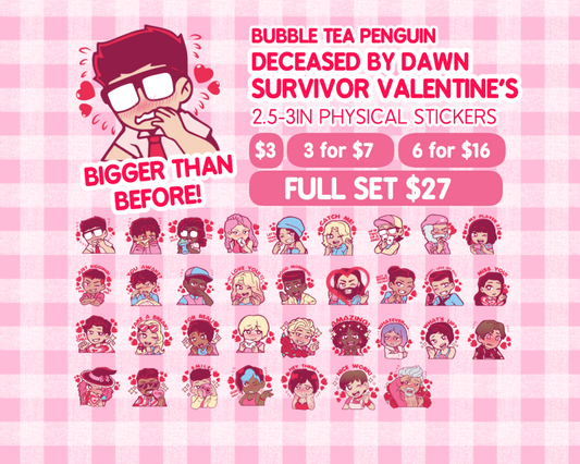 [CLEARANCE] DBD VDAY 2.5IN STICKERS: SURVIVORS