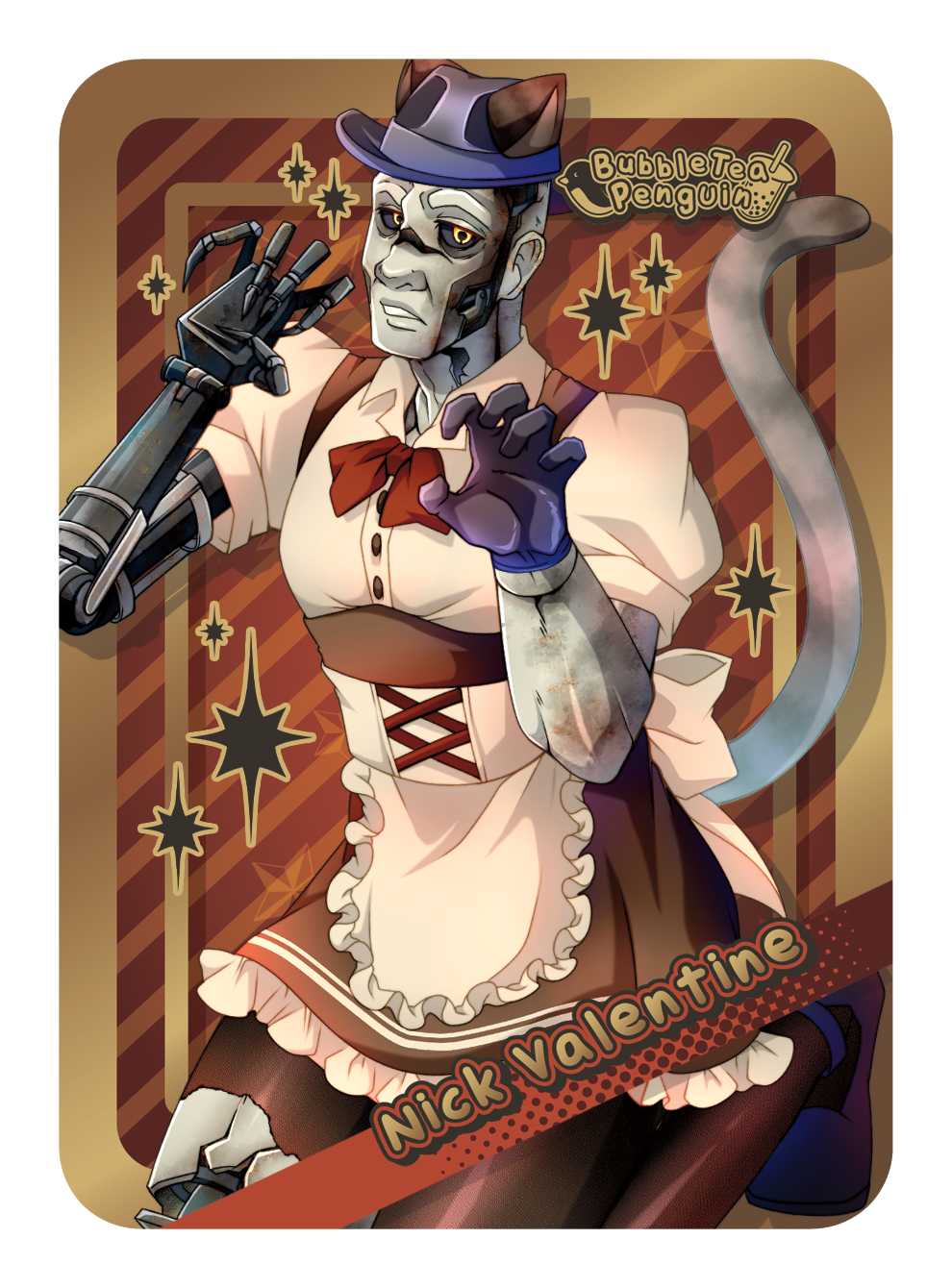 [PATREON EXCLUSIVE] NICK VALENTINE MAID TRADING CARD
