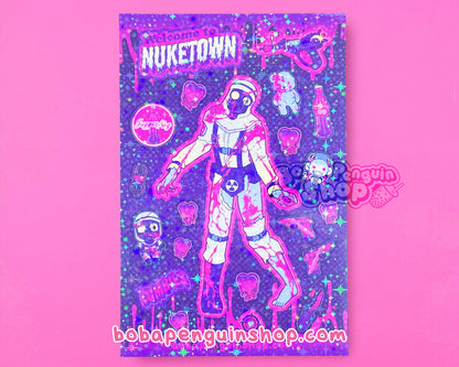 NUKETOWN ZOMBIE 4 X 6 IN STICKER SHEET