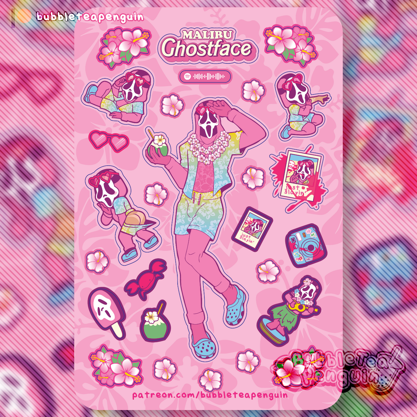 [PATREON EXCLUSIVE] MALIBU GHOSTFACE 4 X 6 IN STICKER SHEETS