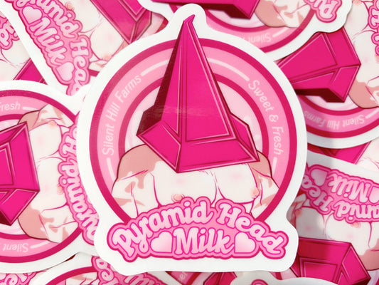 PYRAMID HEAD LOGO MILK CLEAR STICKER